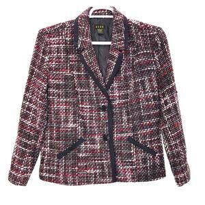 ELCC Single Breasted Tweed Blazer Notched Lined Multicolor Women's Size Medium